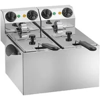 Amitek Elektro-Doppel-Friteuse - FE44S - 230 V - Fassungsvermögen 3+3 l