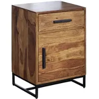 KADIMA DESIGN Nachttisch Massivholz / Metall 45x35x65 cm Nachtschrank | Gr.: onesize