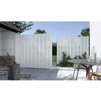Meingartenversand.de Zauntor Tangent - Weiß - 95 x 140 cm - aus Kiefern- / Fichtenholz – Holztor für Garten – elegantes Gartentor-Design – Tor für Gartenzäune