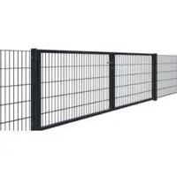 Meingartenversand.de Doppelstabmatten Tor 6/5/6 - grün (RAL 6005) - 400 x 180 cm - zweiflügelig - Gartentor 4m Breit - Hoftor für Doppelstabmattenzäune