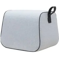 Softline - Nector Hocker, Filz Melange silber-grau (612) / Keder Filz Melange anthrazit (610)