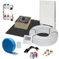 Thermova 80 m2 Set Noppensystem 11 mm WLG 035 16x2 Alu-Verbundrohr Raster 15 cm 6 Heizkreise LCD Regler 230 V + Zubehör