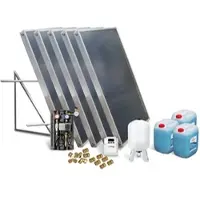 SUNEX Solar-Paket Brauchwasser 5x AMP 2.0 Flachkollektor 10,05 qm Flachdachmontage