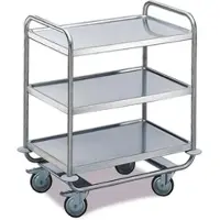 ROLLCART Tischwagen für Labor und Produktion, 3 Etagen, 800 x 500 mm