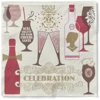Sovie HORECA Serviette Celebration in Champagner-Bordeaux aus Tissue 33 x 33 cm, 100 Stück - Wein Geburtstag Fest Anstoßen