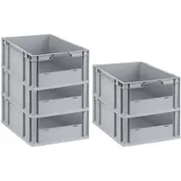 Proregal 5x Eurobox NextGen Insight | HxBxT 22x40x60cm | 44 Liter | Front offen | Eurobehälter, Transportbox, Transportbehälter