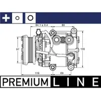 MAHLE ORIGINAL Kompressor Klimaanlage ACP 106 000P für Ford Mondeo III Transit