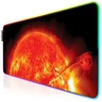 CSL RGB Gaming Mauspad, Gaming Mauspad - 800 x 300 mm XL Mousepad - LED Multi Color, Rote Sonne