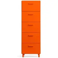String - Relief Kommode mit Beinen, hoch, 41 x 41 x 115 cm, orange
