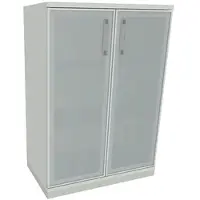 Fm Büromöbel Aktenschrank »Oldenburg« 3 OH satinierte Acrylglastüren grau, 80x113.3x44.2 cm