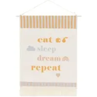 David Fussenegger Wandbehang Nova 'eat sleep...' 48 x 60 cm Rohweiß