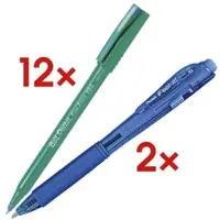 Pentel 12er-Set Einweg-Tintenroller Ball »Fine Point R50« inkl. 2 Kugelschreiber »BX-44 blau