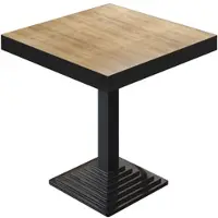 GGM Möbel BPY | Bistro Tisch | 60 x 60 x 81 cm | Quadratisch | Schwarzer Rand | Eiche / Schwarz
