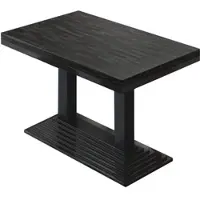 GGM Möbel MPY | Bistro Massiv Tisch | Rechteckig | 130 x 80 x 81 cm | Wenge Schwarz / Schwarz