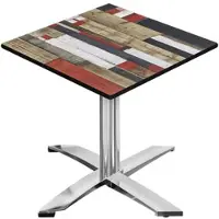 GGM Möbel CPTG | Bistro Tisch | B:T:H 70 x 70 x 76 cm | Vintage Bunt / Aluminium | Klappbar/ Zusatzgewicht
