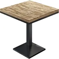 GGM Möbel MPA | Bistro Massiv Tisch | Quadratisch | 70 x 70 x 81 cm | Eiche / Schwarz