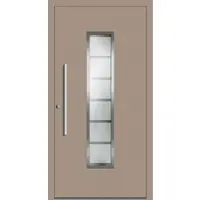 Haustuerenland.de SCHÜCO ADS 75.SI Haustür Aluminium "LESLEY" Graubeige RAL 1019 innen öffnend DIN links