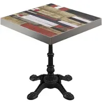 GGM Möbel BPR | Bistro Tisch | 60 x 60 x 77 cm | Quadratisch | Edelstahl Rand | Vintage Bunt / Schwarz