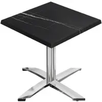 GGM Möbel WTG | Bistro Außen Tisch | B: T: H: 60 x 60 x 75,5 cm | Schwarz Marmor / Aluminium | Quadratisch