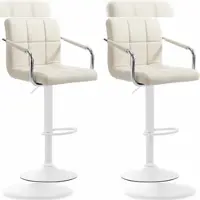 CLP 2er Set Barhocker Lucy V2 höhenverstellbar und drehbar creme Gestell Farbe weiß