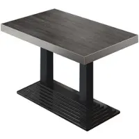 GGM Möbel BPY | Bistro Tisch | 110 x 60 x 81 cm | Quadratisch | Edelstahl Rand | Wenge / Schwarz