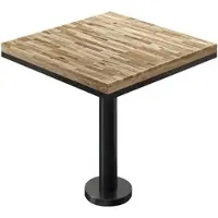 GGM Möbel MML | Bistro Massiv Tisch | Quadratisch | 70 x 70 x 77 cm | Eiche / Schwarz