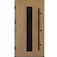 Haustuerenland.de Aluminium Haustür "AURORA" 82 mm RC2 BLACKLINE Turner Oak holzähnlich beidseitig außen öffnend DIN links