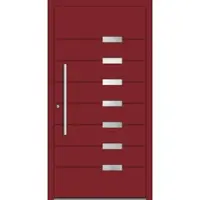 Haustuerenland.de RC2 Aluminium Haustür "VIVIEN" 78 mm Purpurrot RAL 3004 beidseitig innen öffnend DIN links