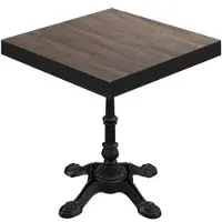 GGM Möbel BPR | Bistro Tisch | 60 x 60 x 77 cm | Quadratisch | Schwarzer Rand | Light Wenge / Schwarz