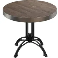 GGM Möbel BMLG | Bistro Tisch | Ø 80 x 77 cm | Rund | Edelstahl Rand | Light Wenge / Schwarz