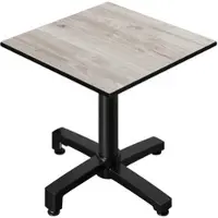 GGM Möbel CPBC | HPL Bistro Tisch | B:T:H 70 x 70 x 78 cm | Eiche-Weiß / Aluminium Schwarz | Zusatzgewicht | Quadratisch