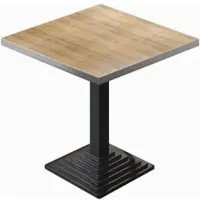 GGM Möbel BPY | Bistro Tisch | 60 x 60 x 78,5 cm | Quadratisch | Edelstahl Rand | Eiche / Schwarz