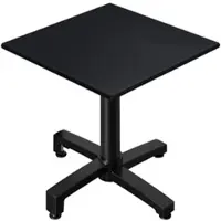 GGM Möbel CPBC | HPL Bistro Tisch | B:T:H 70 x 70 x 78 cm | Schwarz / Aluminium | Zusatzgewicht | Quadratisch