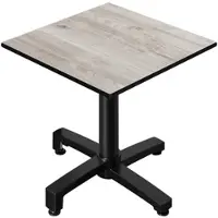 GGM Möbel CPBC | HPL Bistro Tisch | B:T:H 70 x 70 x 78 cm | Eiche-Weiß / Aluminium Schwarz | Klappbar + Zusatzgewicht | Quadratisch