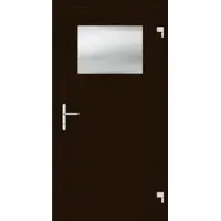 Haustuerenland.de Aluminium Nebeneingangstür "DOROTHEA" 69 mm Dunkelbraun RAL 8077 beidseitig außen öffnend DIN rechts