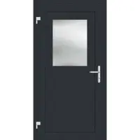 Haustuerenland.de Aluminium Nebeneingangstür "HEDWIG" 69 mm Anthrazit RAL 7016 beidseitig außen öffnend DIN links