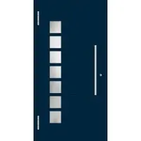 Haustuerenland.de Aluminium Haustür RC2 "JOYCE" 78 mm Stahlblau RAL 5011 beidseitig außen öffnend DIN links