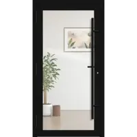 Haustuerenland.de PREMIUM Aluminium-Glas Haustür "HELENA" 90 mm BLACKLINE flächenbündig Signalschwarz RAL 9004 beidseitig außen öffnend DIN links