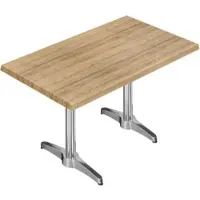 GGM Möbel WBC | Bistro Außen Tisch | B: T: H: 120 x 70 x 80,5 cm | Eiche / Aluminium | Rechteckig | Verbinder
