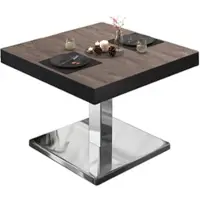 GGM Möbel BM | Bistro Loungetisch | B:T:H 70 x 70 x 41 cm | Light Wenge / Edelstahl