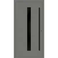 Haustuerenland.de Aluminium Haustür "AURORA" 90 mm RC2 BLACKLINE Graualuminium RAL 9007 innen öffnend DIN rechts
