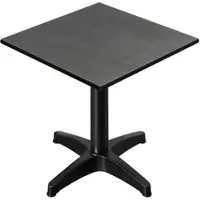GGM Möbel CPBL | HPL Bistro Tisch | B:T:H 70 x 70 x 78 cm | Anthrazit / Aluminium Schwarz | Klappbar + Zusatzgewicht | Quadratisch