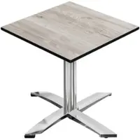 GGM Möbel CPTG | Bistro Tisch | B:T:H 60 x 60 x 76 cm | Eiche-Weiß / Aluminium | Klappbar/ Zusatzgewicht