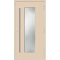 Haustuerenland.de Aluminium Haustür RC2 "BENJA" 90 mm Hellelfenbein RAL 1015 beidseitig außen öffnend DIN rechts