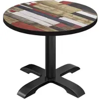 GGM Möbel BSD | Bistro Tisch | Ø 70 x 74,5 cm | Rund | Schwarzer Rand | Vintage Bunt / Schwarz