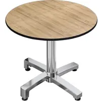 GGM Möbel CPBC | HPL Bistro Tisch | Ø:H 70 x 78 cm | Eiche / Aluminium | Zusatzgewicht | Rund