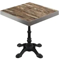 GGM Möbel BPR | Bistro Tisch | 60 x 60 x 77 cm | Quadratisch | Edelstahl Rand | Vintage Old / Schwarz
