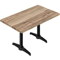 GGM Möbel WBC | Bistro Außen Tisch | B: T: H: 120 x 70 x 80,5 cm | Sheesham / Schwarz | Rechteckig | Zusatzgewicht + Verbinder