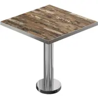 GGM Möbel BML | Bistro Tisch | 80 x 80 x 74,5 cm | Quadratisch | Edelstahl Rand | Vintage Old / Edelstahl