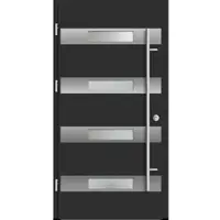 Haustuerenland.de Aluminium Haustür "OLYMPIA" 92 mm RC2 Anthrazit Eisenglimmer DB 703 beidseitig außen öffnend DIN links